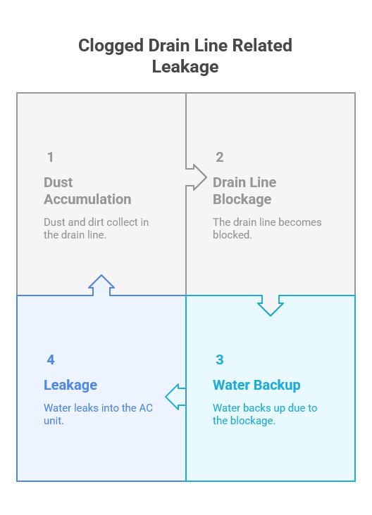 Clogged Drain Line Related Leakage