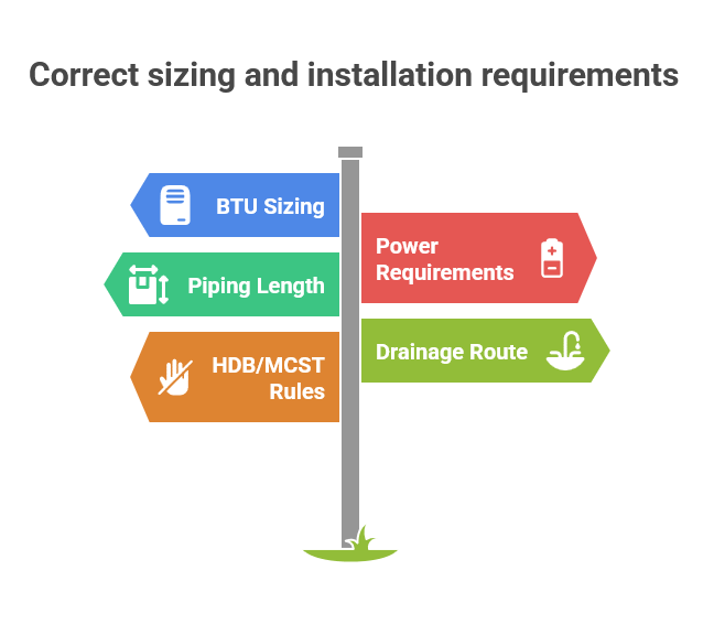 Correct sizing and installation requirements